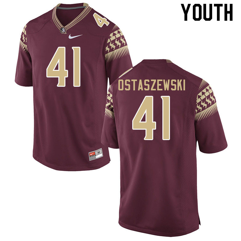 Youth #41 Ben Ostaszewski Florida State Seminoles College Football Jerseys Sale-Garnet